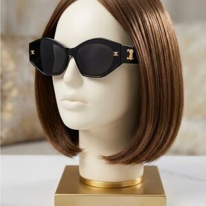 CC Boutique Black Sunglasses with Gold Logo Accents